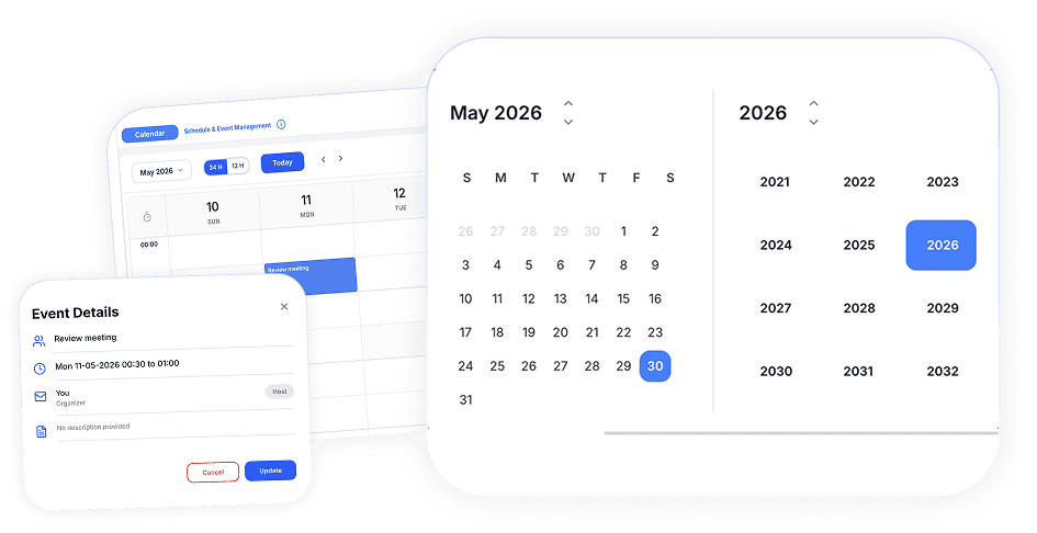Voctrum Calendar productivity UI